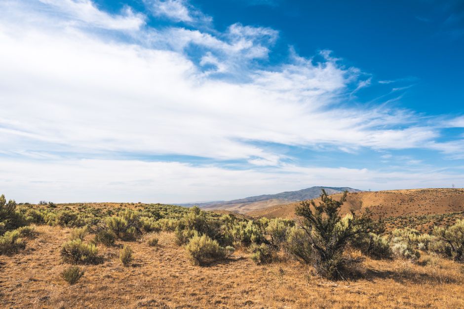 Sunlit Boise foothills landscape on a clear day